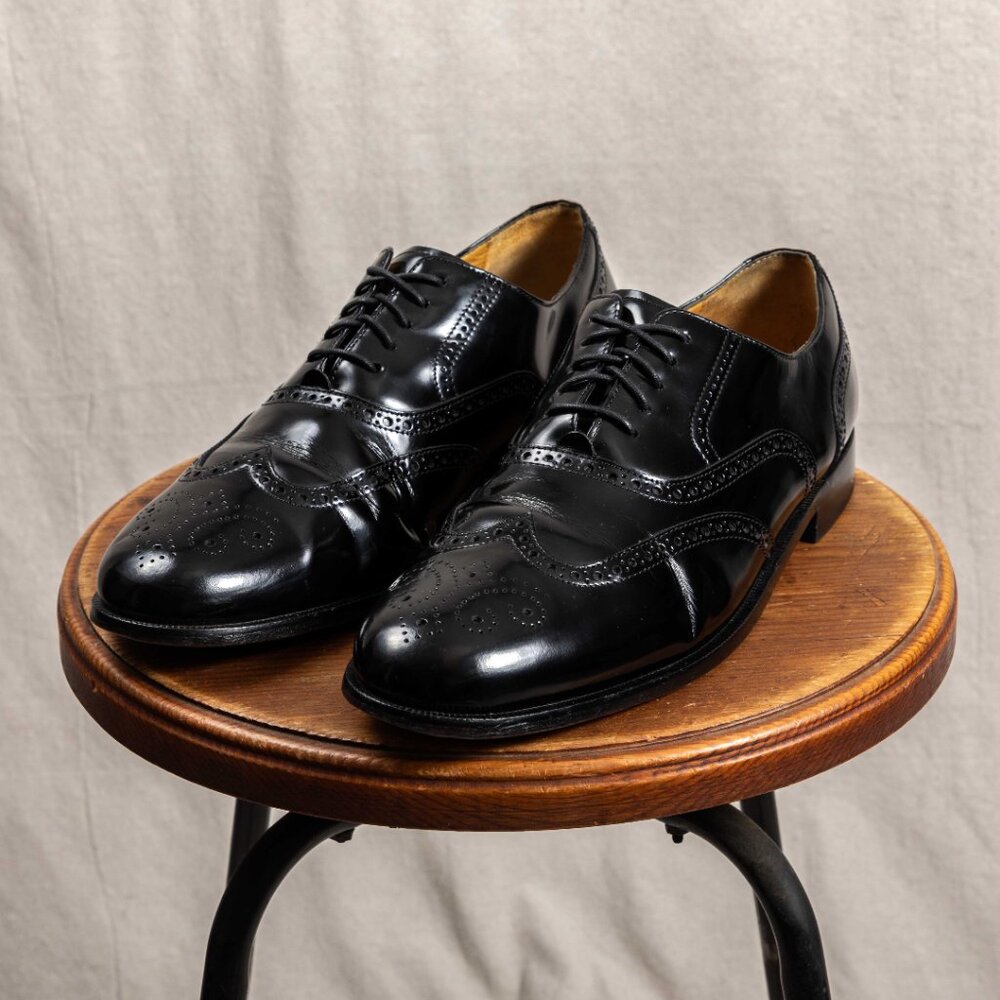 Cole Haan Connolly Black Leather Wingtip Oxford Shoes Men's 13 D C07941 - Picture 2 of 10